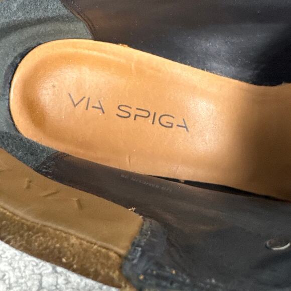 Via Spiga Women's Wedge Booties Cognac Suede Upper Rubber Sole Size 8 Designer - Picture 8 of 10